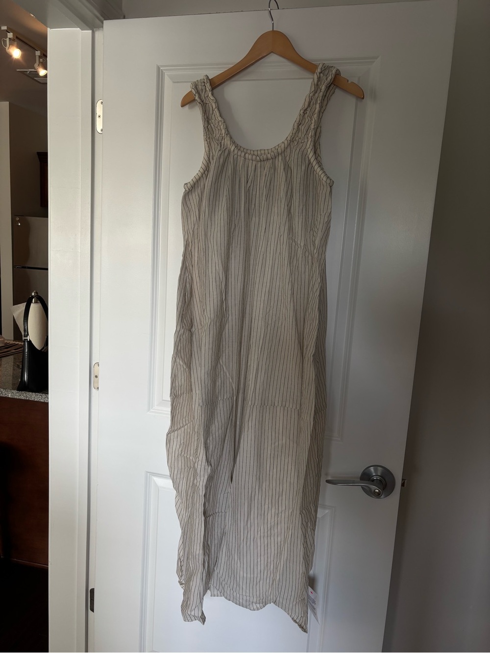 ASOS Cream Striped Sleeveless Maxi Dress With Pockets